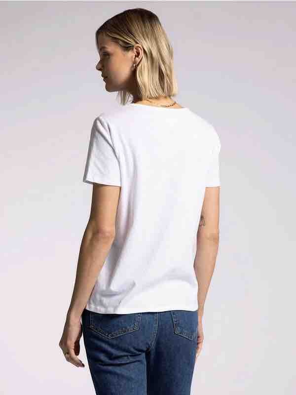 Elijah Scoop Neck Tee - Relaxed Fit 100% Cotton White Shirt