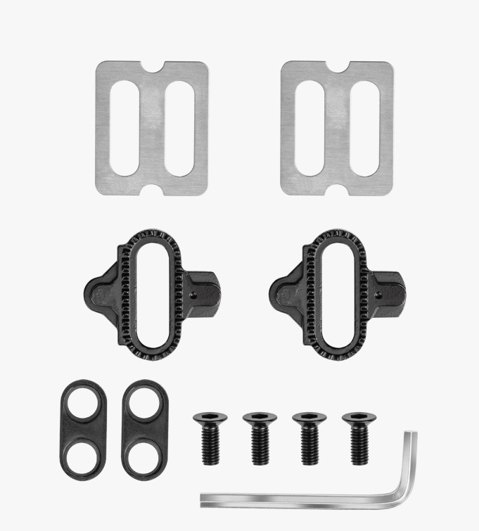 Black Nylon Mountain Clipless Bike Pedals with Cleats Set
