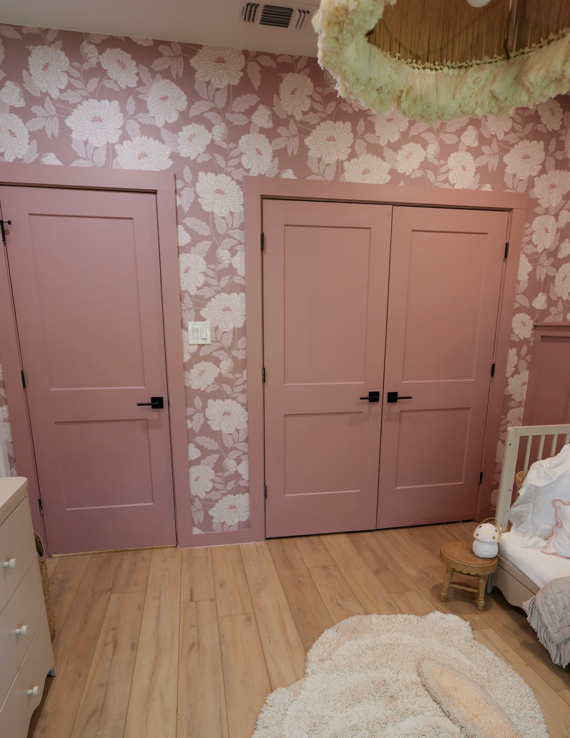 Riley Floral Removable Wallpaper in Cream and Muted Sage Green