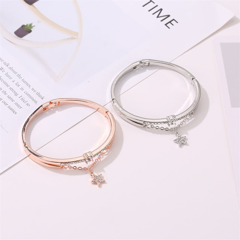 Rose Gold Forever Love Heart Charm Bracelet for Women