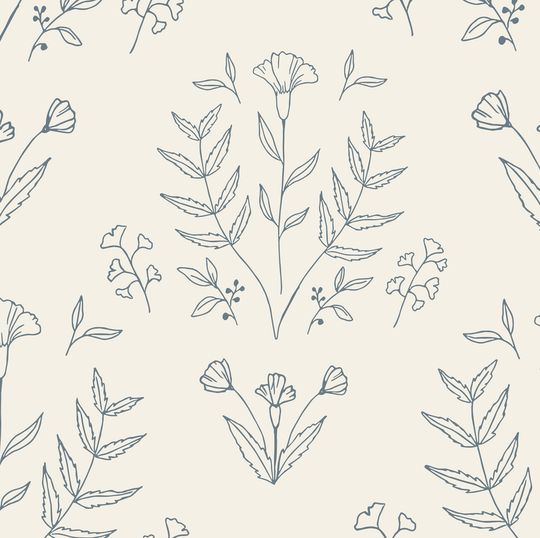 Ayla Floral Wallpaper in Cream, Sage Green & Muted Rose