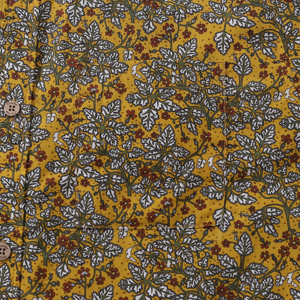 Men's Heritage Floral Leaf Print Short Sleeve Cotton Shirt