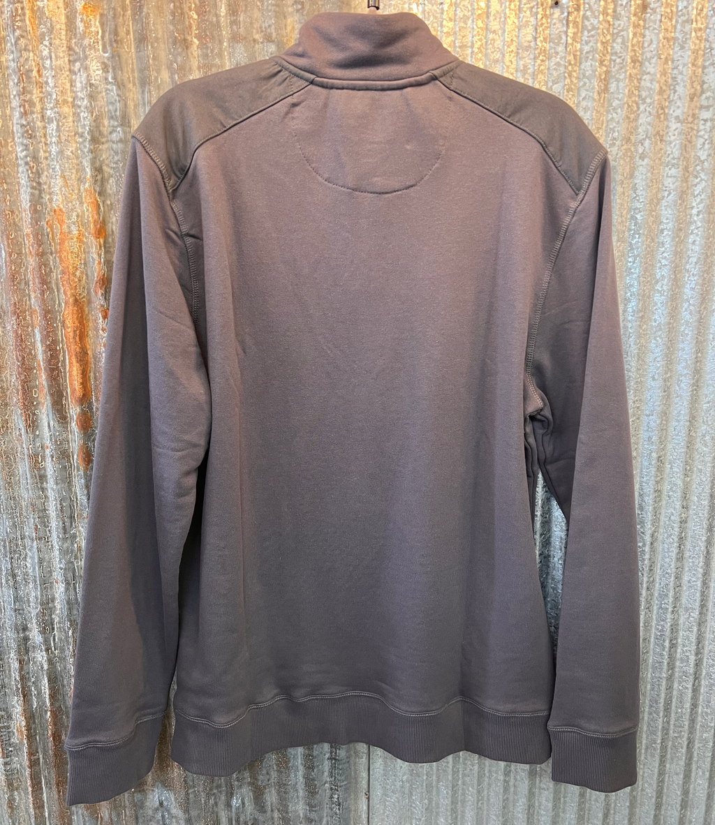 French Terry Mock Neck Pullover in Charcoal - Long Sleeve Sweater