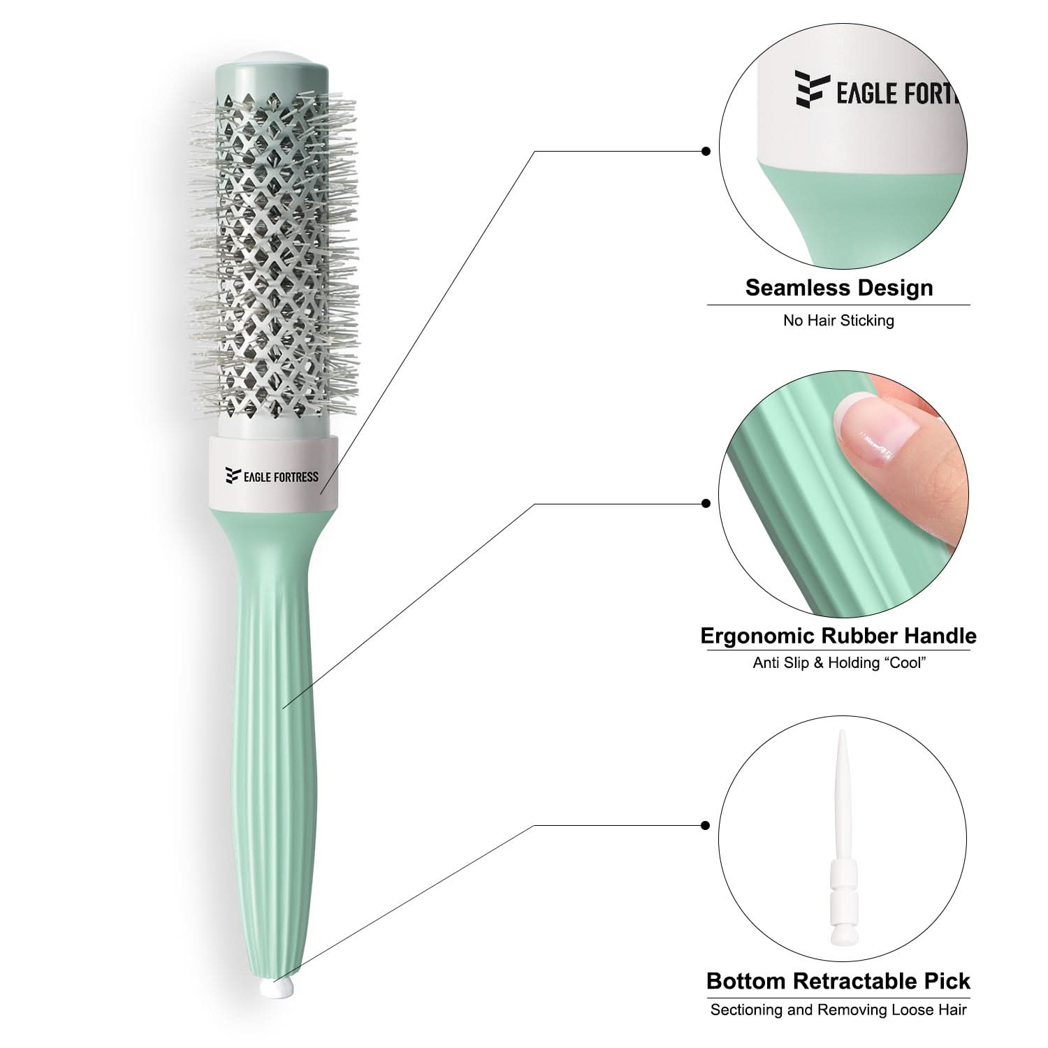 Professional Round Hair Brush 1.69in for Salon Quality Blowouts