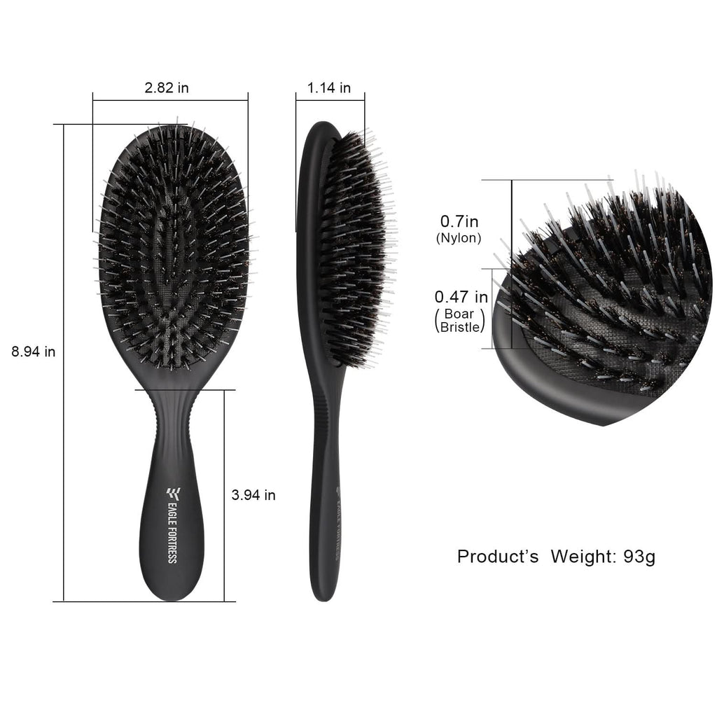 Gentle Natural Boar Bristle Baby Hair Brush - Black Detangler