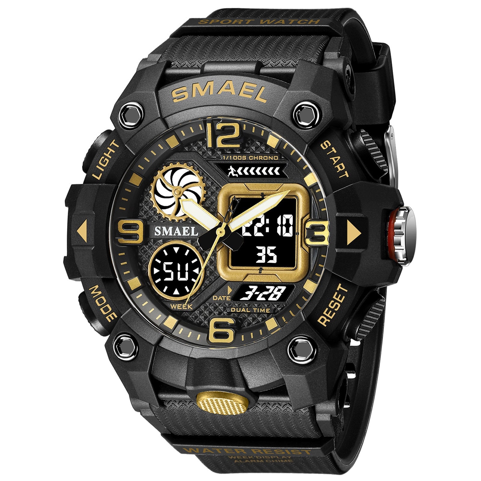 Men's Dual Time Chronograph Sport Watch 50M Water Resistant