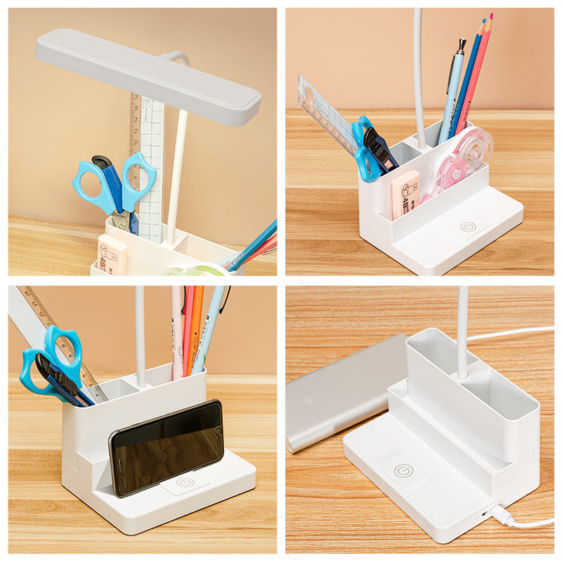 Smart LED Desk Lamp with Pen Storage and Dimming