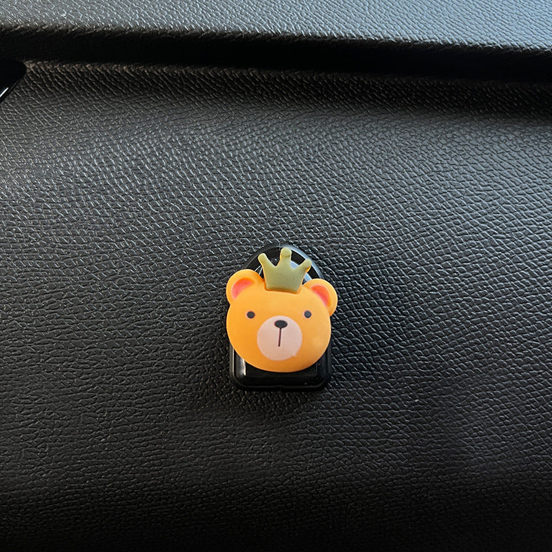 2 Pcs Cartoon Car Dashboard Hooks Mini Adhesive Organizer Hangers
