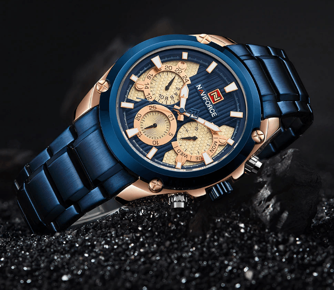 Waterproof Stainless Steel Chronometer Business Men's Watch