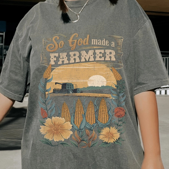 So God Made A Farmer Christian Comfort Colors Tee