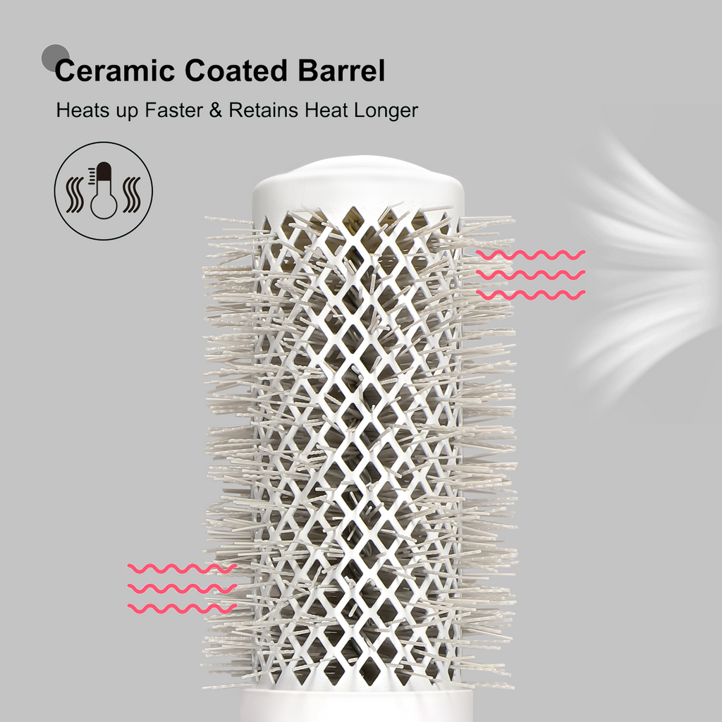 Professional Ceramic Ionic Round Hair Brush 1.69in for Blow Drying