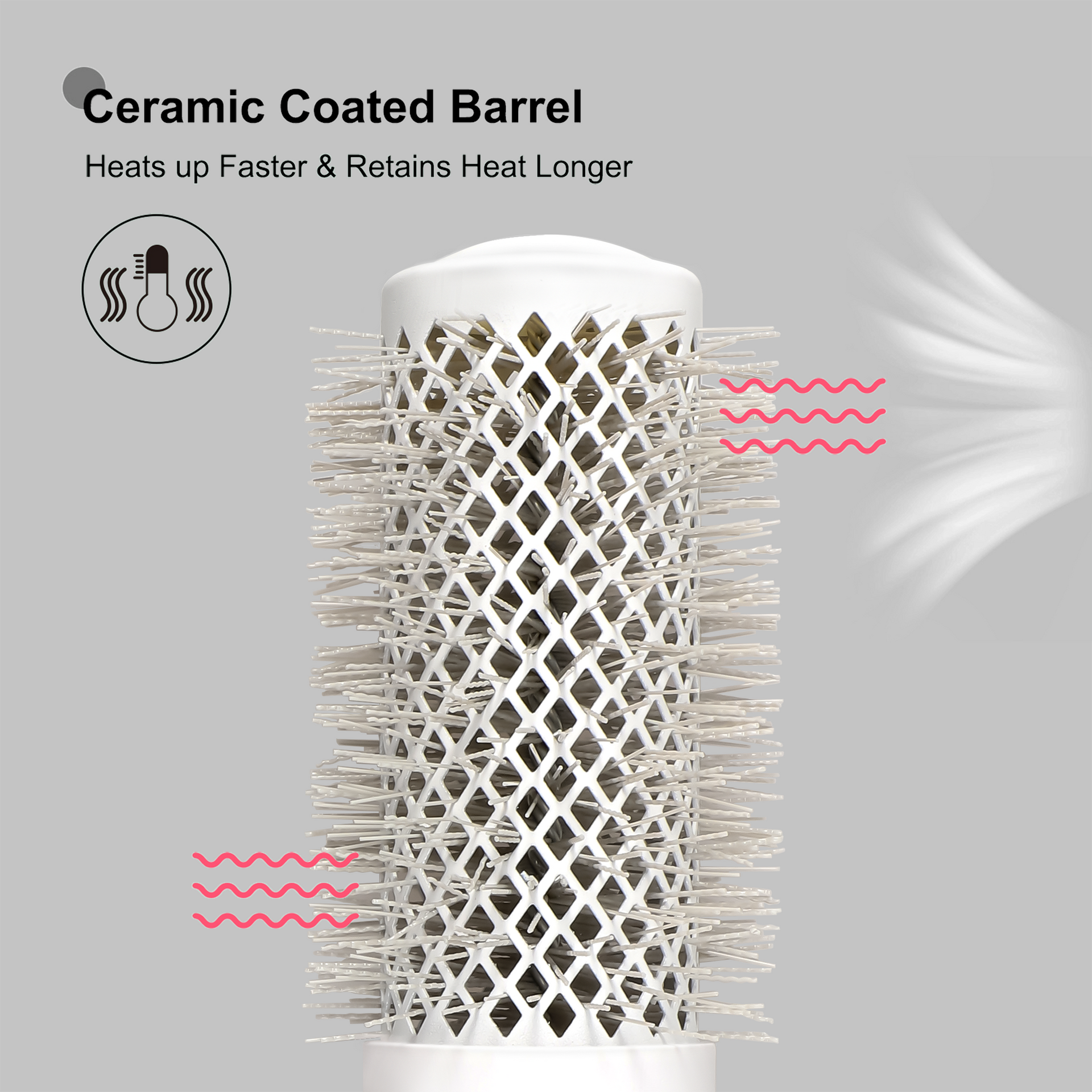 Professional Ceramic Ionic Round Hair Brush 1.69in for Blow Drying