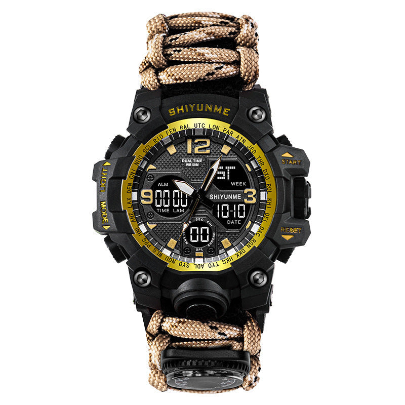 Tactical 6-in-1 Survival Sports Watch With Compass and Whistle