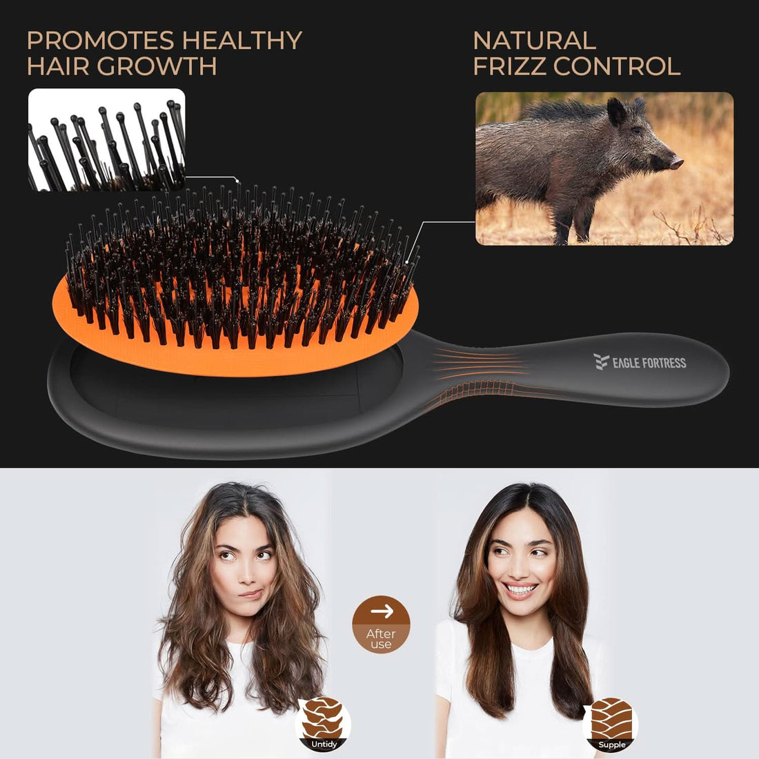 Professional Glidease Hair Brush with Molded Ball Tips - Gentle Care