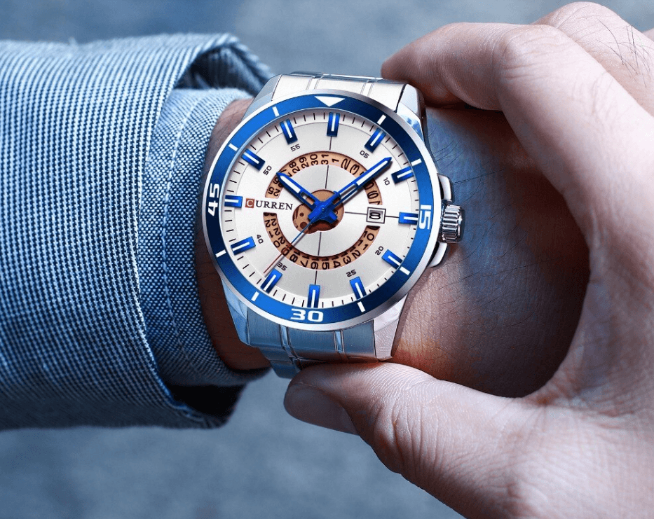 Modern Men's Waterproof Quartz Sports Watch with Fluorescent Hands