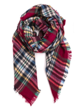 Close up of Boutique 23 Multi Plaid Scarf featuring a classic pattern