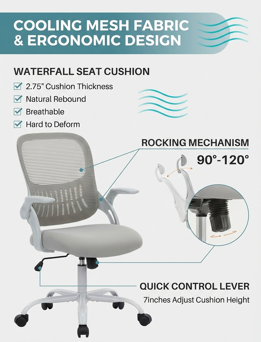 Ergonomic High-Back Mesh Office Chair with Lumbar Support