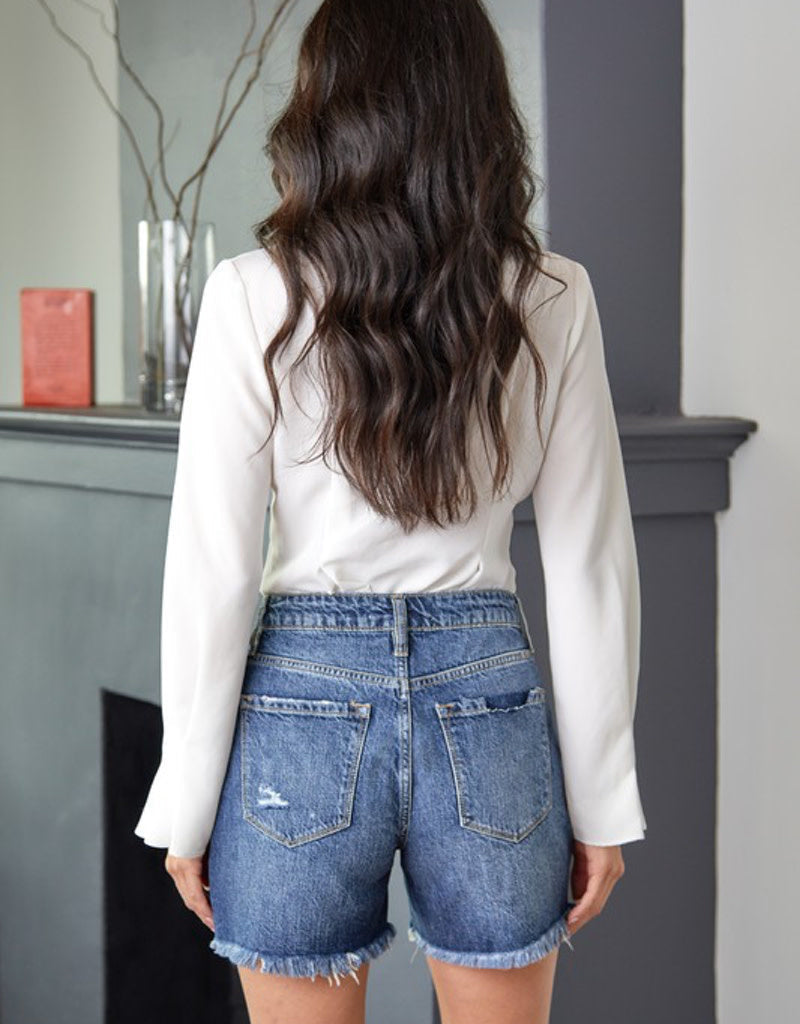 Ultra High Rise Boyfriend Shorts - 100% Cotton Casual Denim