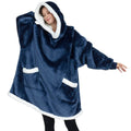 Oversized Fleece Wearable Blanket Hoodie with Pocket for Lounging