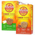 Bleam Fiber Thins Meta Fiber Supplement Digestive Health Support Tip Card Psyllium Fiber Bars - 12CT Cinnamon Spice & 12CT Apple Crisp - Set