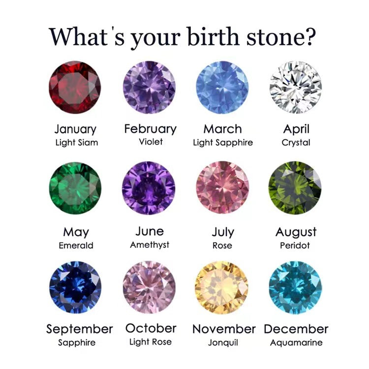 Personalized Round Birthstone Pendant Necklace for Her