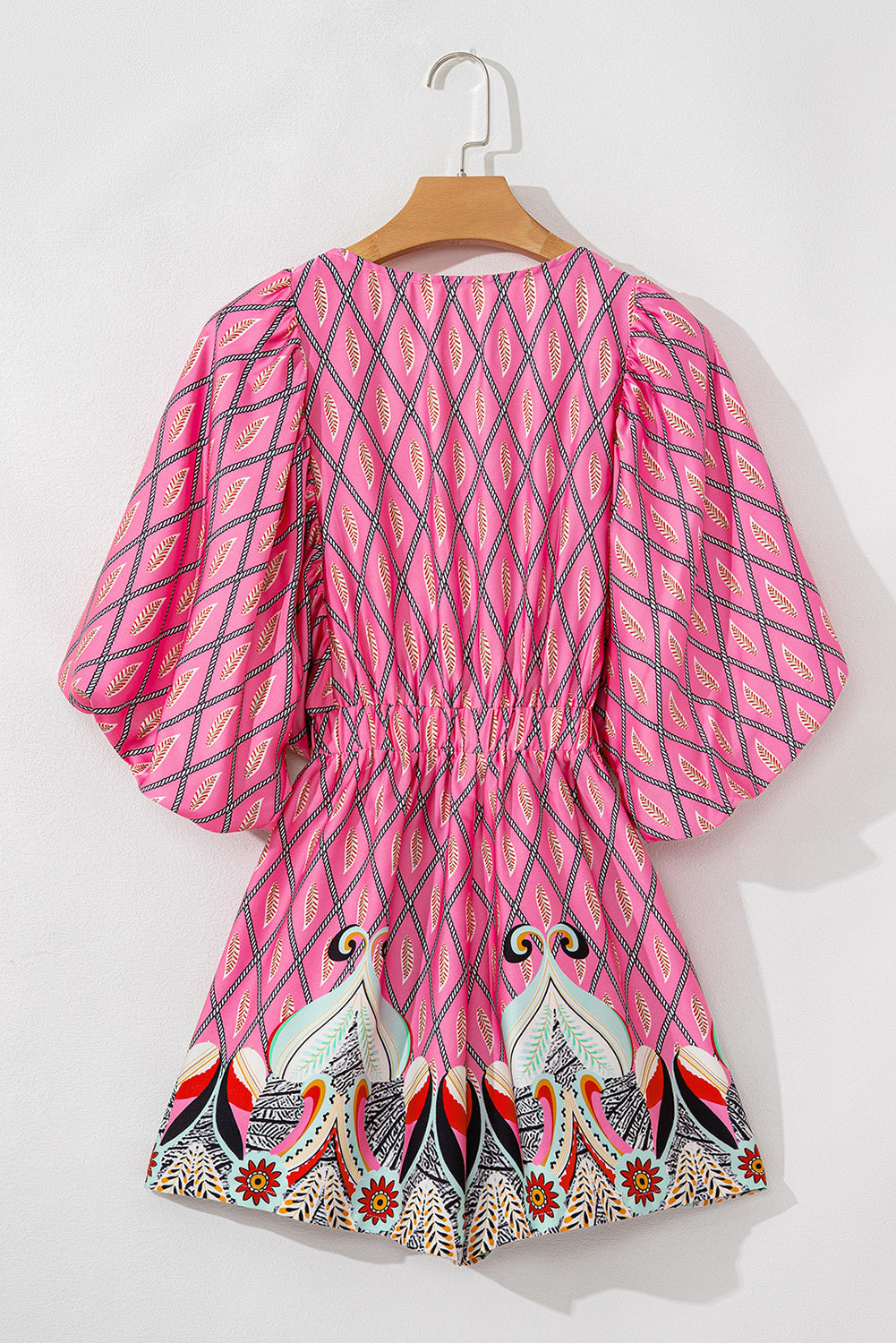 Geometric Paisley V-Neck High Waist Romper