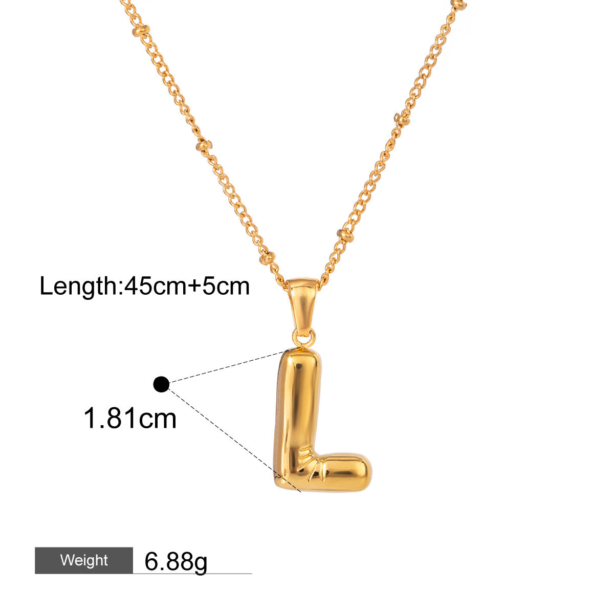 18K gold letters with birthstone design exquisite dazzling necklace