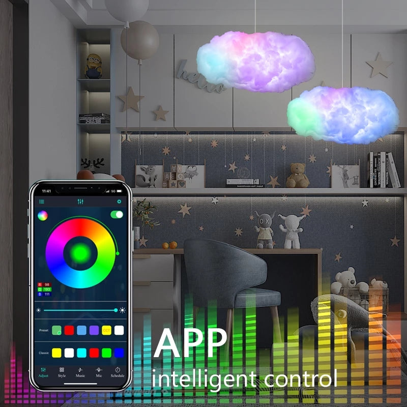 3D RGBIC LED Cloud Light with Music Sync and App Control for Kids