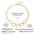 Metal Multi-ring Spliced Titanium Steel Necklace For Women