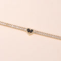 Golden Heart-Shaped Bracelet With Diamonds Light Luxury Handmade Love-Heart Design