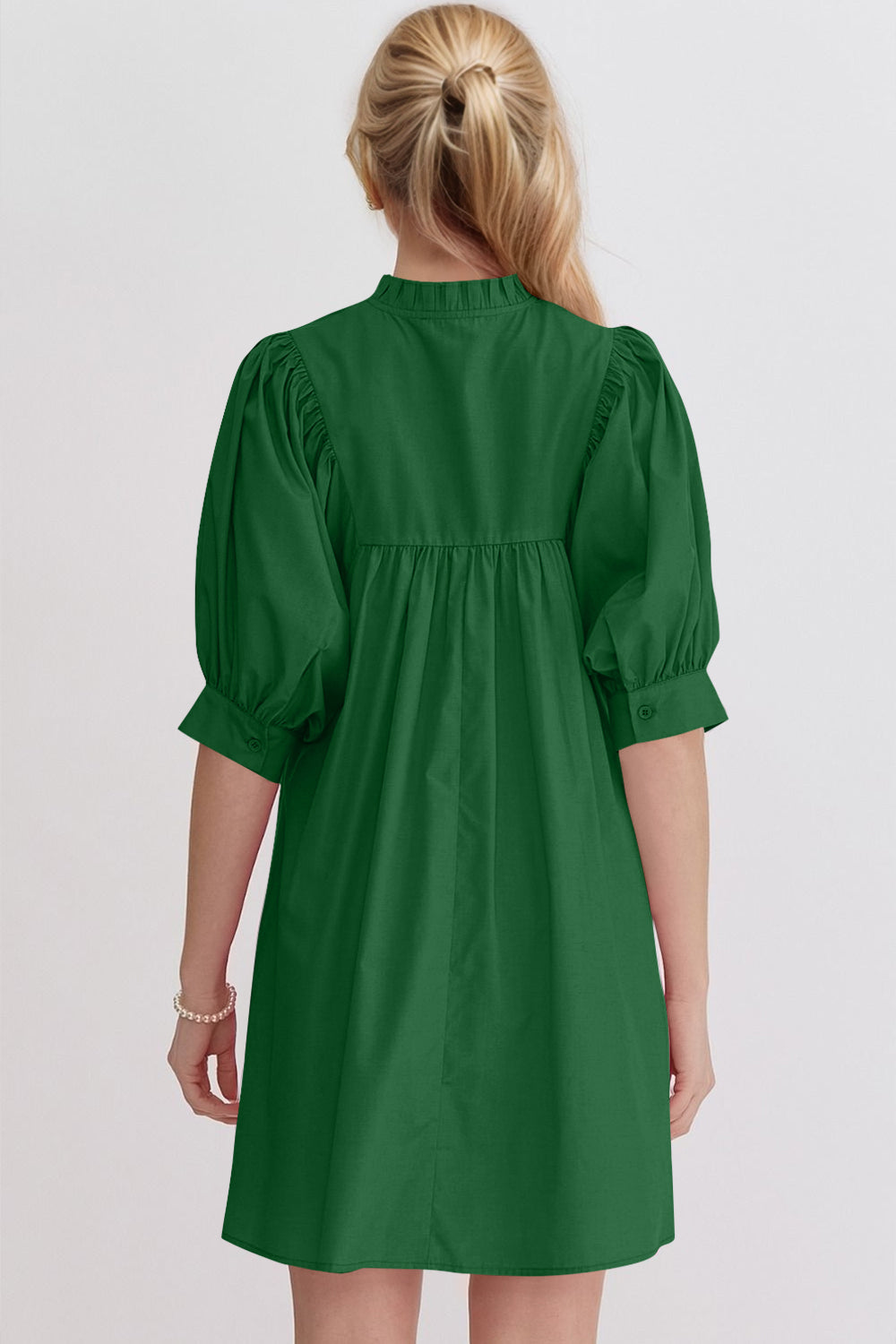 Pink Puff Sleeve Mini Dress – Casual Feminine Summer Dress