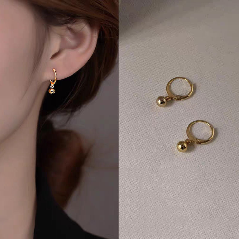 Minimalist Heart Stud Earrings in Gold Plated Finish for Women