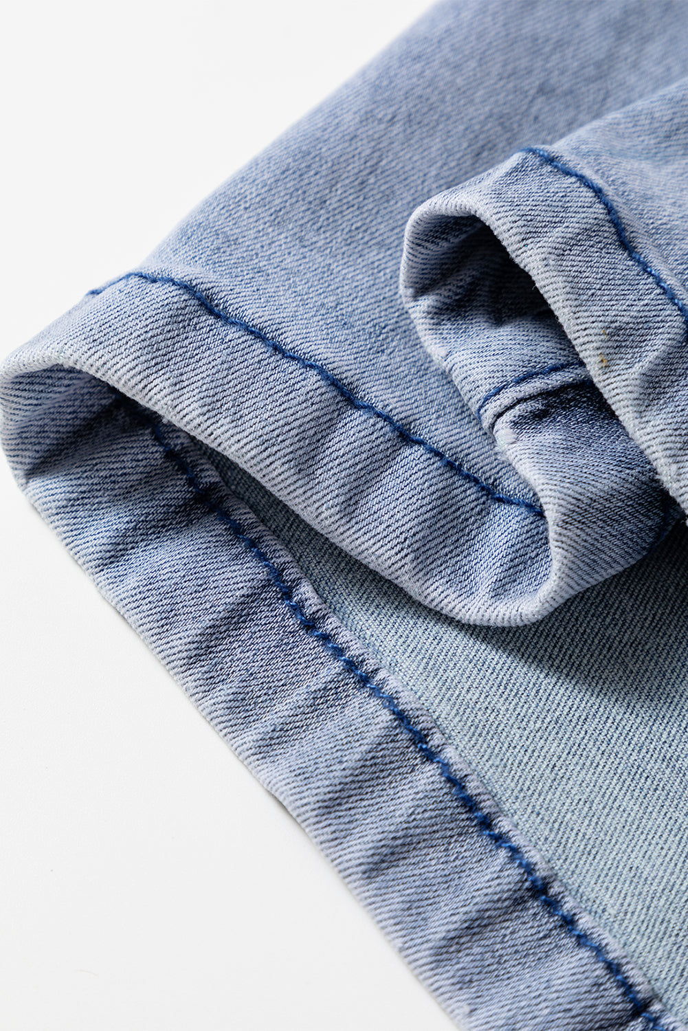 Dirty blue Button Zip High Waist Flared Hem Jeans