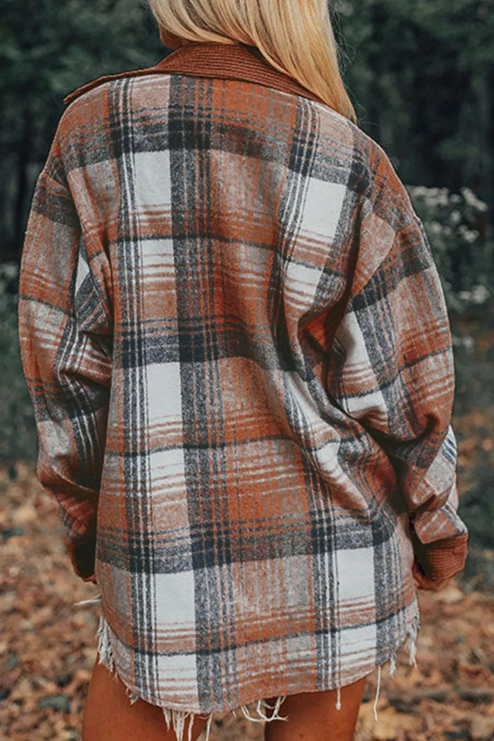 Plaid Button Up Long Sleeve Shacket | Layering Shirt