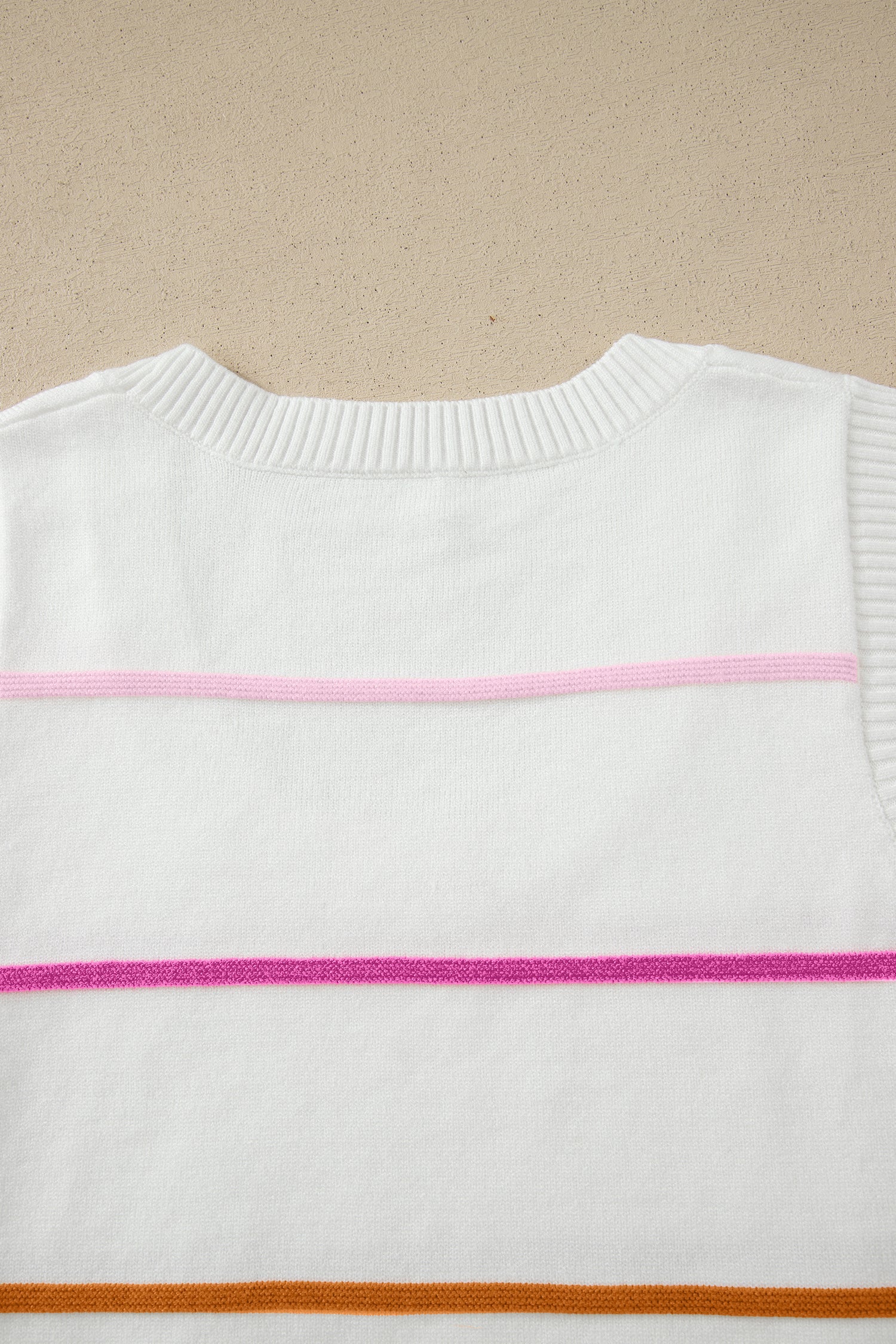 Soraya Multi-Color Striped Ribbed Knit Sweater Tank