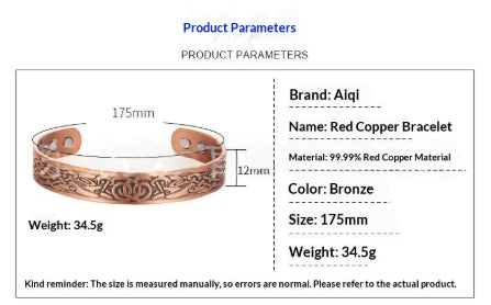 Magnetic Red Copper Vintage And Fashionable Red Copper Bracelet