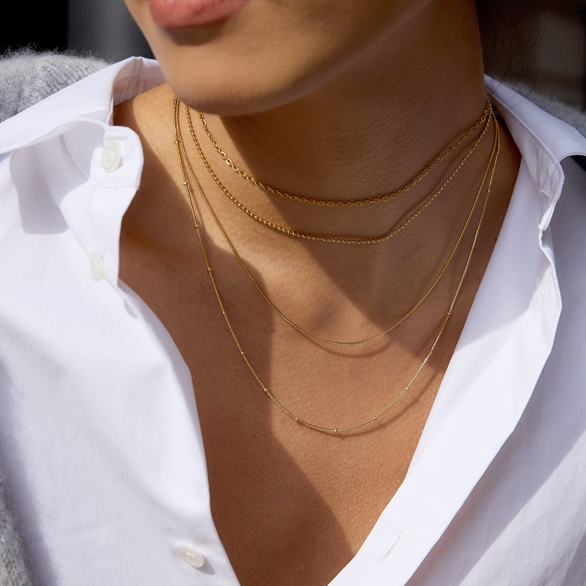 18K Gold Layered Titanium Steel Necklace