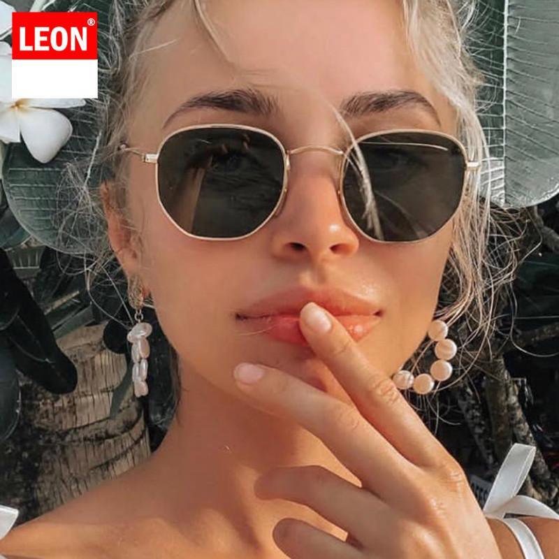 Unisex vintage-style metal frame sunglasses with polarized lenses in gold, black, pink, and silver.