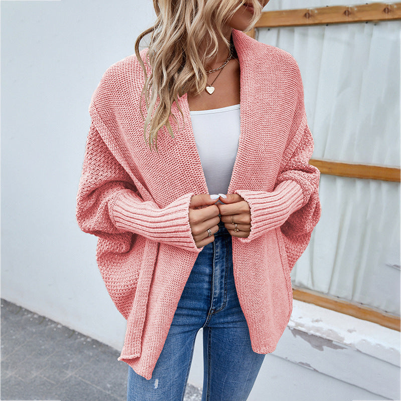 Oversized Navy Blue Batwing Cardigan