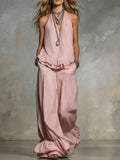 Women's Ruffle Hem Halter Two-Piece Set - Image 6