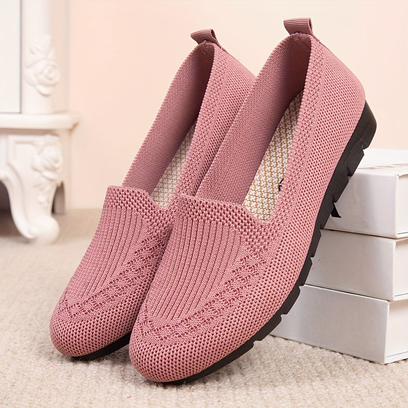 Women's Knit Slip-On Loafers Lightweight Breathable Casual Shoes - Image 21