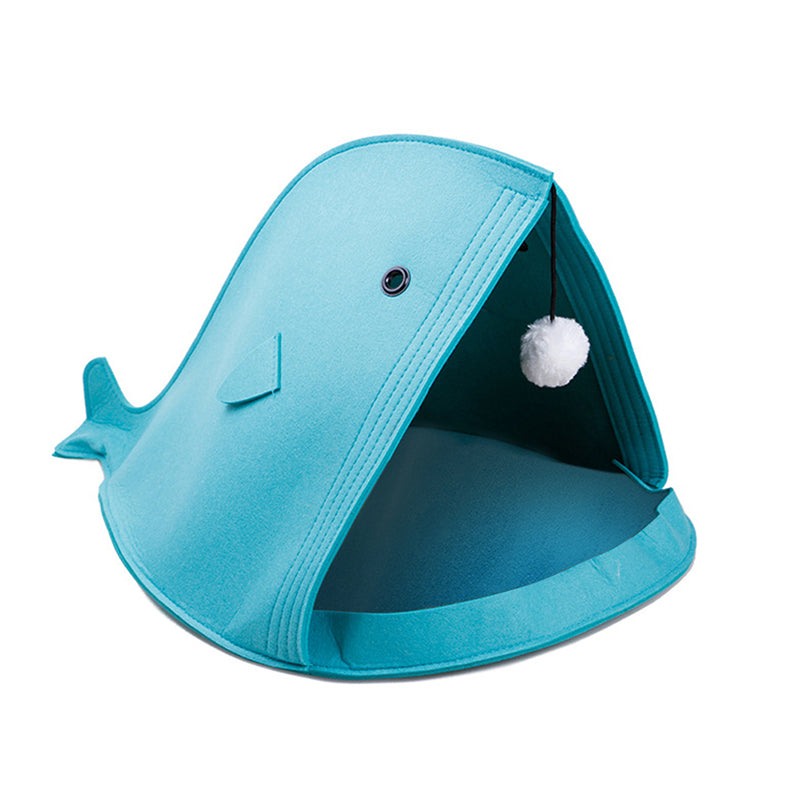 Washable Non-Woven Cat Bed, Shark Dog Bed, Foldable Pet Cave