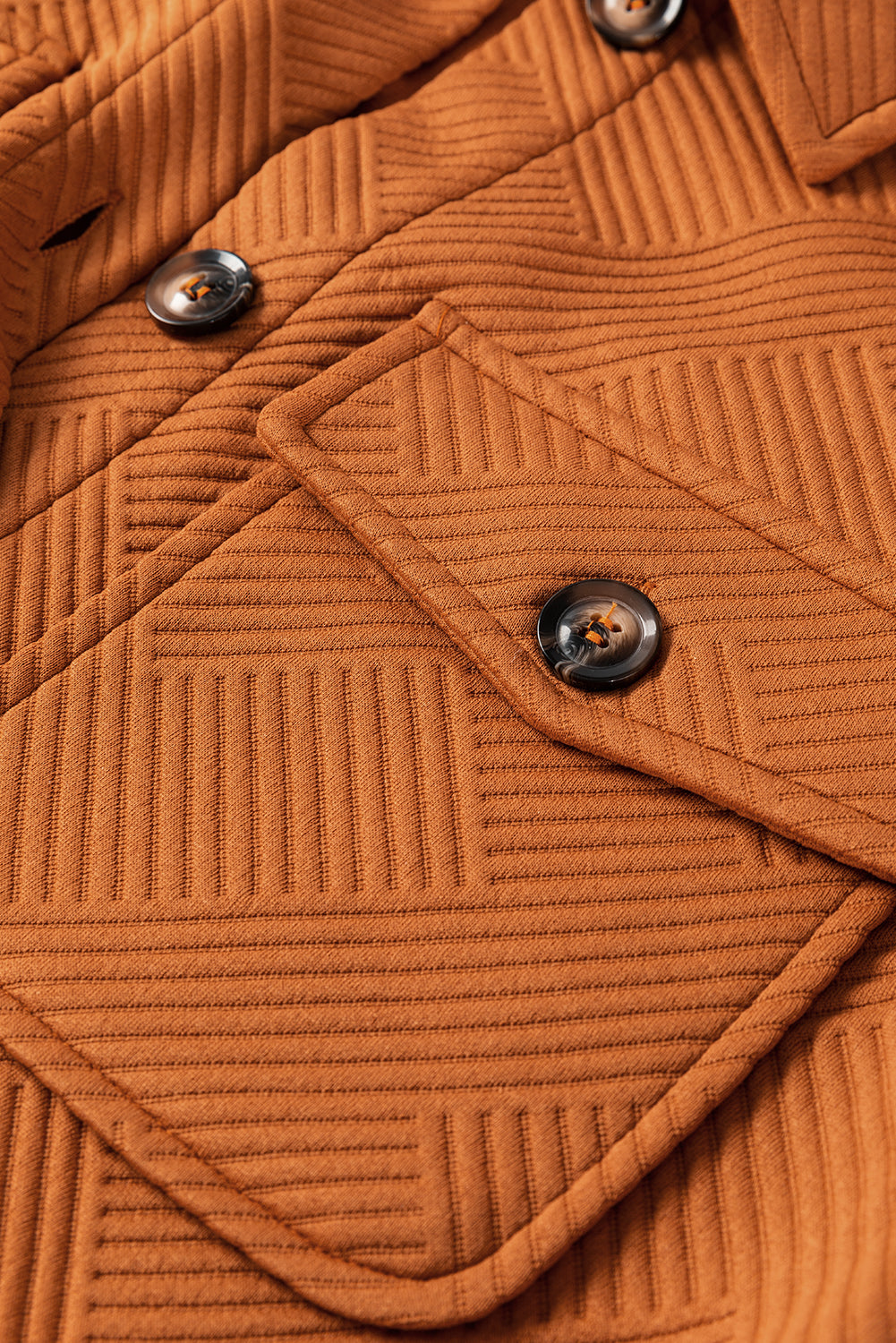 Textured Collared Button-Up Drop Shoulder Coat