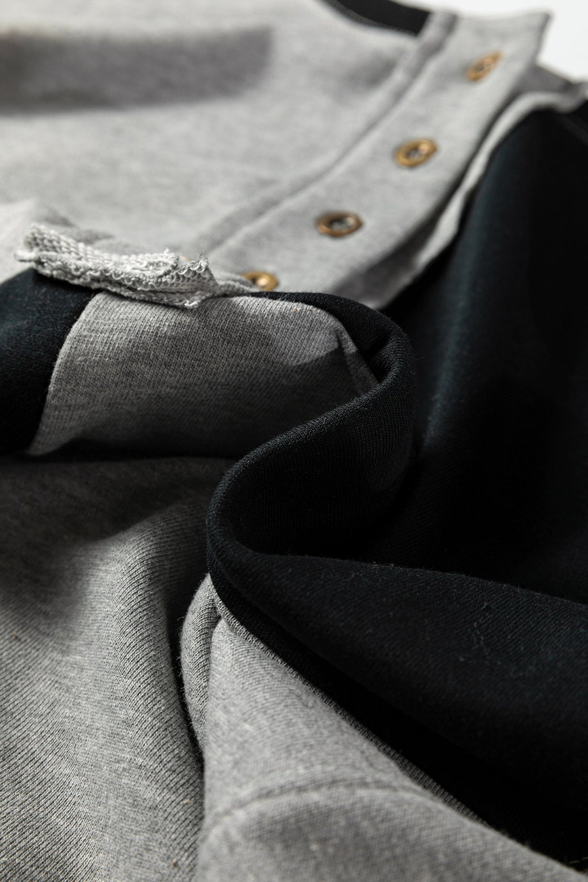 Colorblock Crewneck Henley Sweatshirt