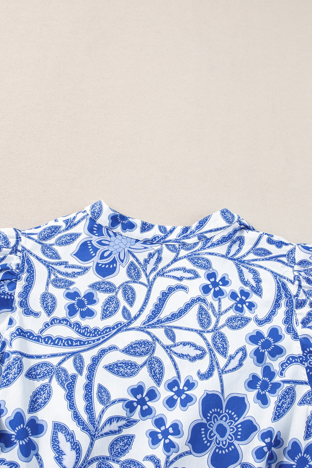 Royal Blue Printed Puff Sleeve Statement Mini Dress