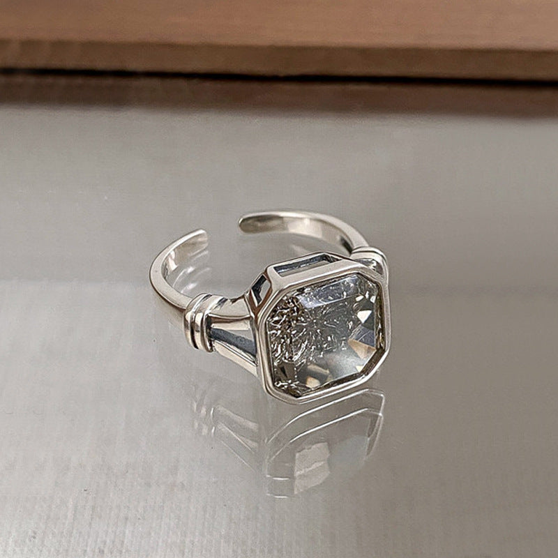 Men's And Women's Square Zircon Ring