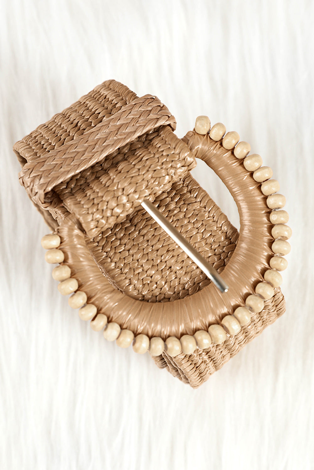 Beaded Straw Woven Belt for Women