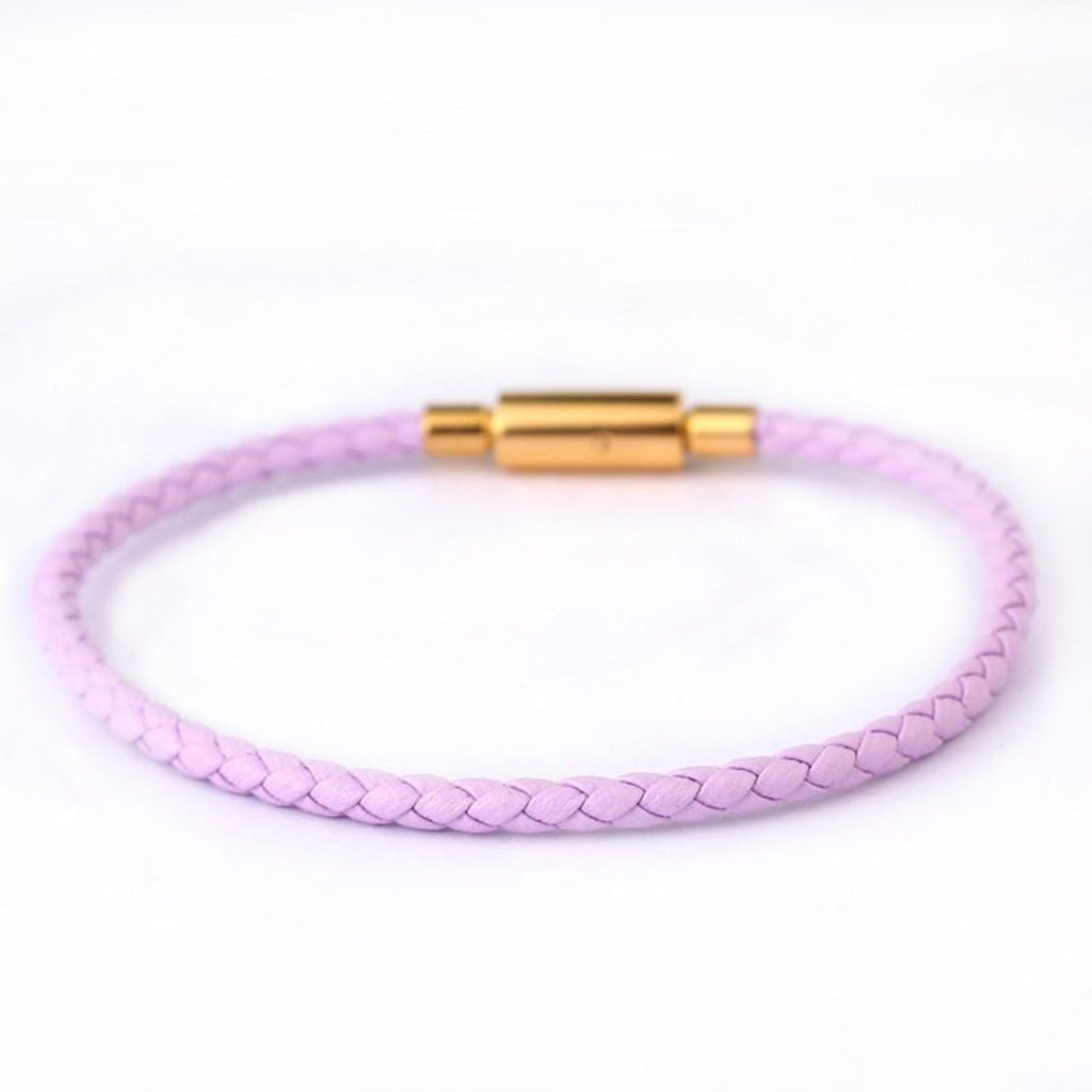 3.0mm Stainless Steel Leather Cord Bracelet With A Single Buckle And Wear-resistant Edging.