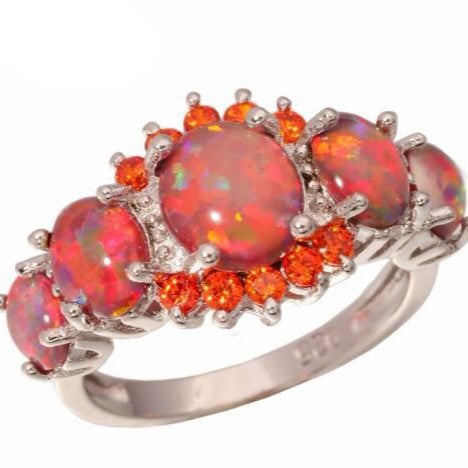 Copper Plate Inlaid Zircon Ring