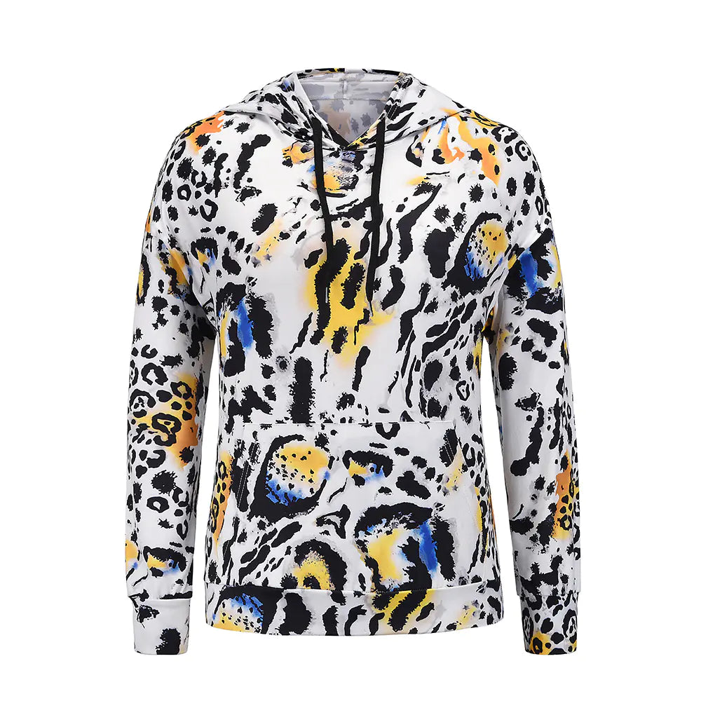 Women's Floral Print Long-Sleeved Hooded Pullover T-Shirt - Image 33